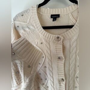 Torrid Cream Cable Knit Cardigan